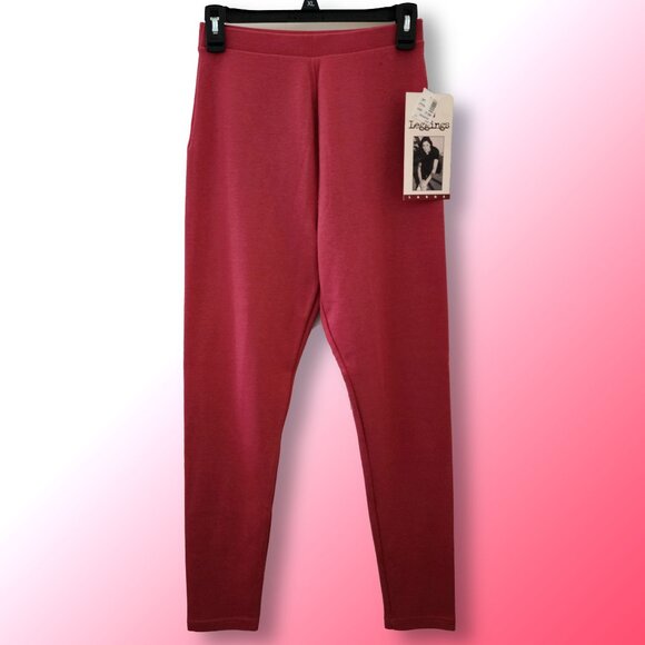 NWT Vintage Lerner New York Rose Pink Leggings - Size Large - Picture 1 of 11